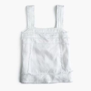 Linen tank top with fringe